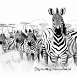 Vibrant Zebra Herd Coloring Pages 2