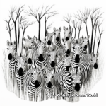Vibrant Zebra Herd Coloring Pages 3
