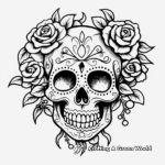 Victorian Style Rose Skull Coloring Pages 4
