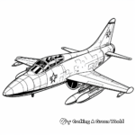 Vintage Combat Jet Coloring Pages 3