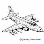 Vintage Combat Jet Coloring Pages 4