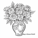 Vintage style Vase with Roses Coloring Pages 4