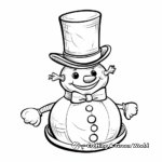 Vintage Top Hat Snowman Coloring Sheets 1