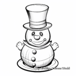 Vintage Top Hat Snowman Coloring Sheets 2