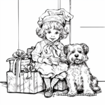 Vintage Victorian Christmas Card Coloring Pages 2