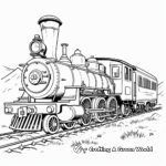 Vintage Victorian Era Steam Train Coloring Pages 1