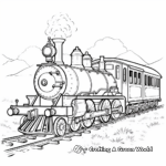 Vintage Victorian Era Steam Train Coloring Pages 2
