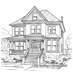 Vintage Victorian House Coloring Pages 4