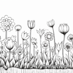Vivid Flower Field Coloring Pages 1