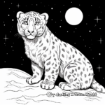 Vivid Snow Leopard In The Night Sky Coloring Pages 1