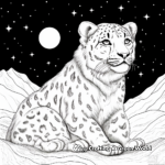Vivid Snow Leopard In The Night Sky Coloring Pages 2