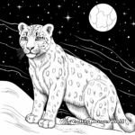 Vivid Snow Leopard In The Night Sky Coloring Pages 3