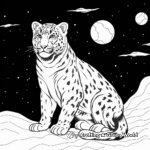 Vivid Snow Leopard In The Night Sky Coloring Pages 4