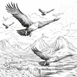 Vultures in Flight: Sky-Scene Coloring Pages 3