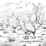 Vultures in the Wild: Desert-Scene Coloring Pages 4