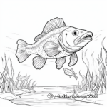 Walleye in Natural Habitat Coloring Pages 1