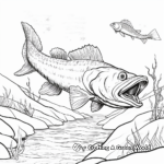Walleye in Natural Habitat Coloring Pages 3