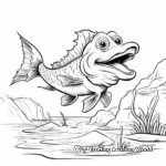 Walleye Lake Scene Coloring Pages 2