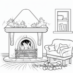 Warm and Cozy Fireplace Coloring Pages 1