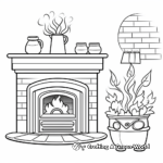 Warm and Cozy Fireplace Coloring Pages 4