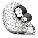 Warm Hugs by Mother Pangolin: Emotional Scene Coloring Pages 3