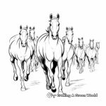 Warmblood Horse Herd Coloring Pages for Equestrians 4