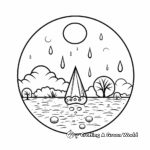 Water Cycle with Raindrop Coloring Pages 4