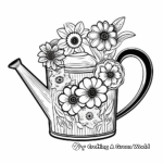 Watering Can and Flowers Coloring Pages 2