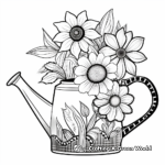 Watering Can and Flowers Coloring Pages 3