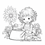 Watering Can and Flowers Coloring Pages 4