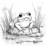 Water's edge Mushroom Frog Coloring Page 4