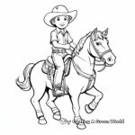 Western Cowboy on Horse Coloring Pages 1