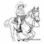 Western Cowboy on Horse Coloring Pages 2