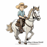 Western Cowboy on Horse Coloring Pages 3