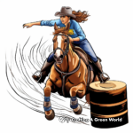 Western Scene Barrel Racing Coloring Pages 1