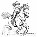 Western Scene Barrel Racing Coloring Pages 4