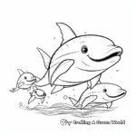 Whale Family Swimming Coloring Pages 2