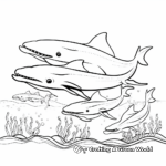 Whale Family Swimming Coloring Pages 3