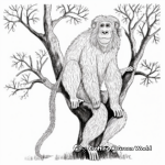 Whimsical Baboon on the Tree Coloring Pages 3