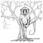 Whimsical Baboon on the Tree Coloring Pages 4