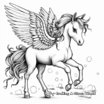 Whimsical Baby Unicorn Pegasus Coloring Pages 1