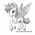 Whimsical Baby Unicorn Pegasus Coloring Pages 2