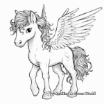 Whimsical Baby Unicorn Pegasus Coloring Pages 3