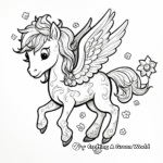 Whimsical Baby Unicorn Pegasus Coloring Pages 4