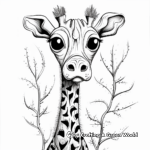 Whimsical Cartoon Giraffe Coloring Pages for Adults 3
