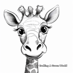 Whimsical Cartoon Giraffe Coloring Pages for Adults 4