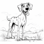 Whimsical Cartoon Great Dane Coloring Pages 2