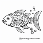 Whimsical Cartoon Salmon Coloring Pages for Kids 2