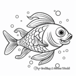 Whimsical Cartoon Salmon Coloring Pages for Kids 3