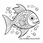 Whimsical Cartoon Salmon Coloring Pages for Kids 4